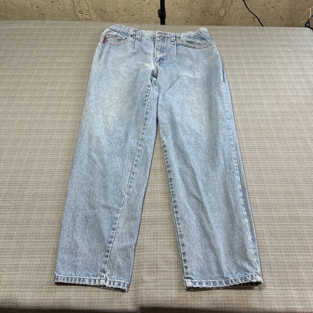 Vintage UnionBay Jeans Mens 38 x M (32) Stone Washed Blue Y2K Pleats Baggy Retro